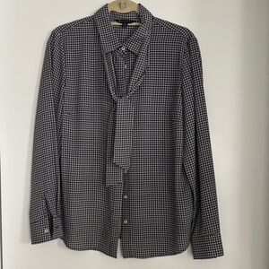 Brooks Brothers Black and White Checkered Women's Shirt